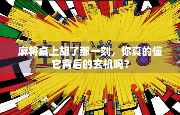 麻将桌上胡了那一刻,你真的懂它背后的玄机吗?