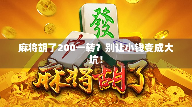 麻将胡了200一转？别让小钱变成大坑！